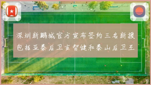 深圳新鹏城官方宣布签约三名新援包括亚泰后卫玄智健和泰山后卫王昱衡